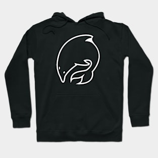 Minimalist dolphin line art (dark version) Hoodie